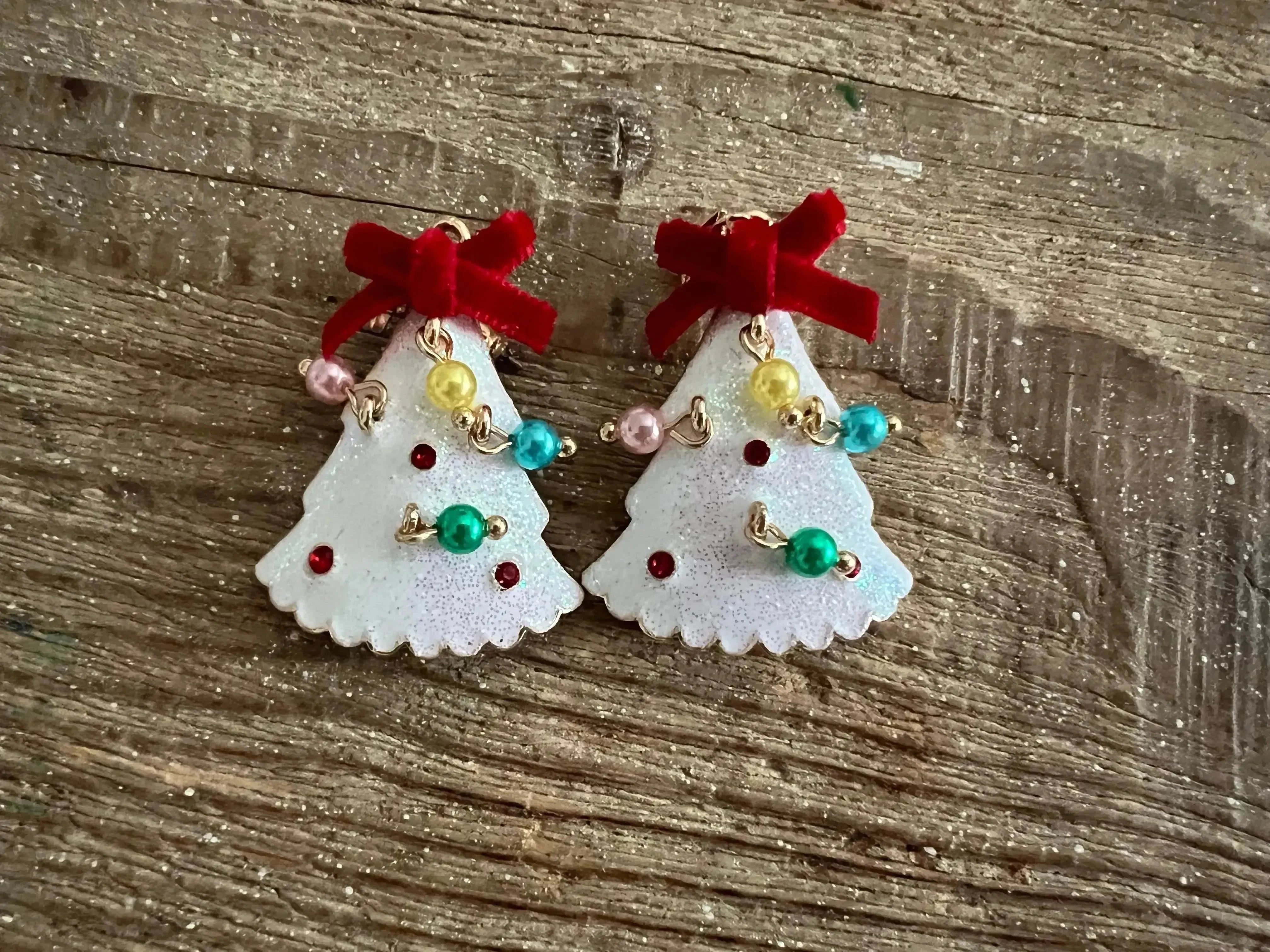 Velvet Bow Tree Topper Earrings on Simply Obsessed
