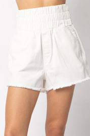 VERY J High-Waist Washed Mini Pocket Shorts on Simply Obsessed