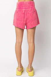 VERY J High-Waist Washed Mini Pocket Shorts on Simply Obsessed