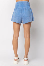 VERY J High-Waist Washed Mini Pocket Shorts on Simply Obsessed
