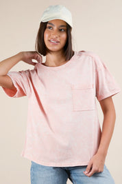VERY J Mineral Washed Knit Pocket Tee on Simply Obsessed