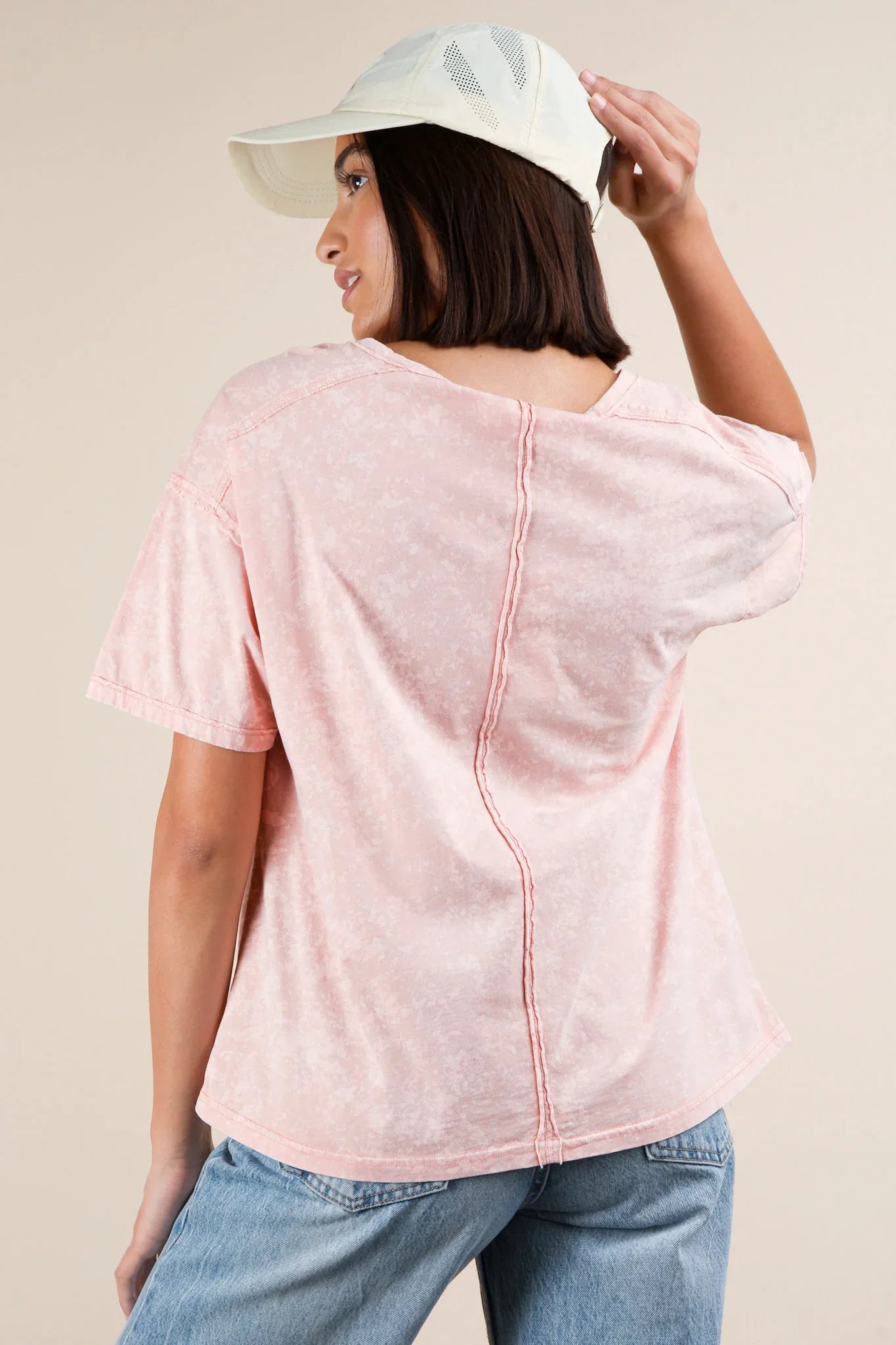 VERY J Mineral Washed Knit Pocket Tee on Simply Obsessed