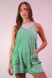 VERY J Mineral Washed Sleeveless Casual Knit Romper on Simply Obsessed