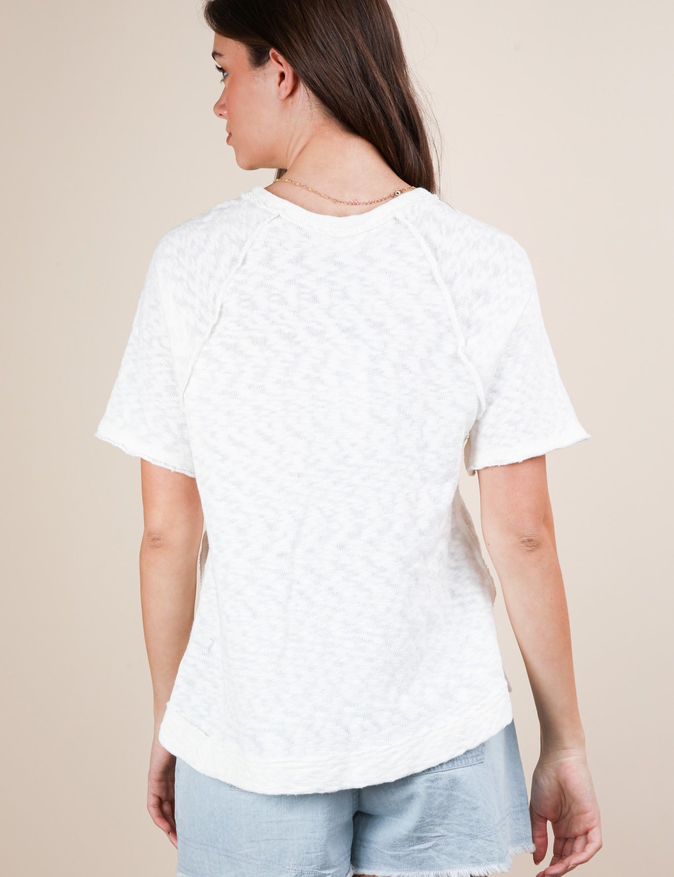 VERY J Solid Casual Knit Top With Patch Pocket on Simply Obsessed