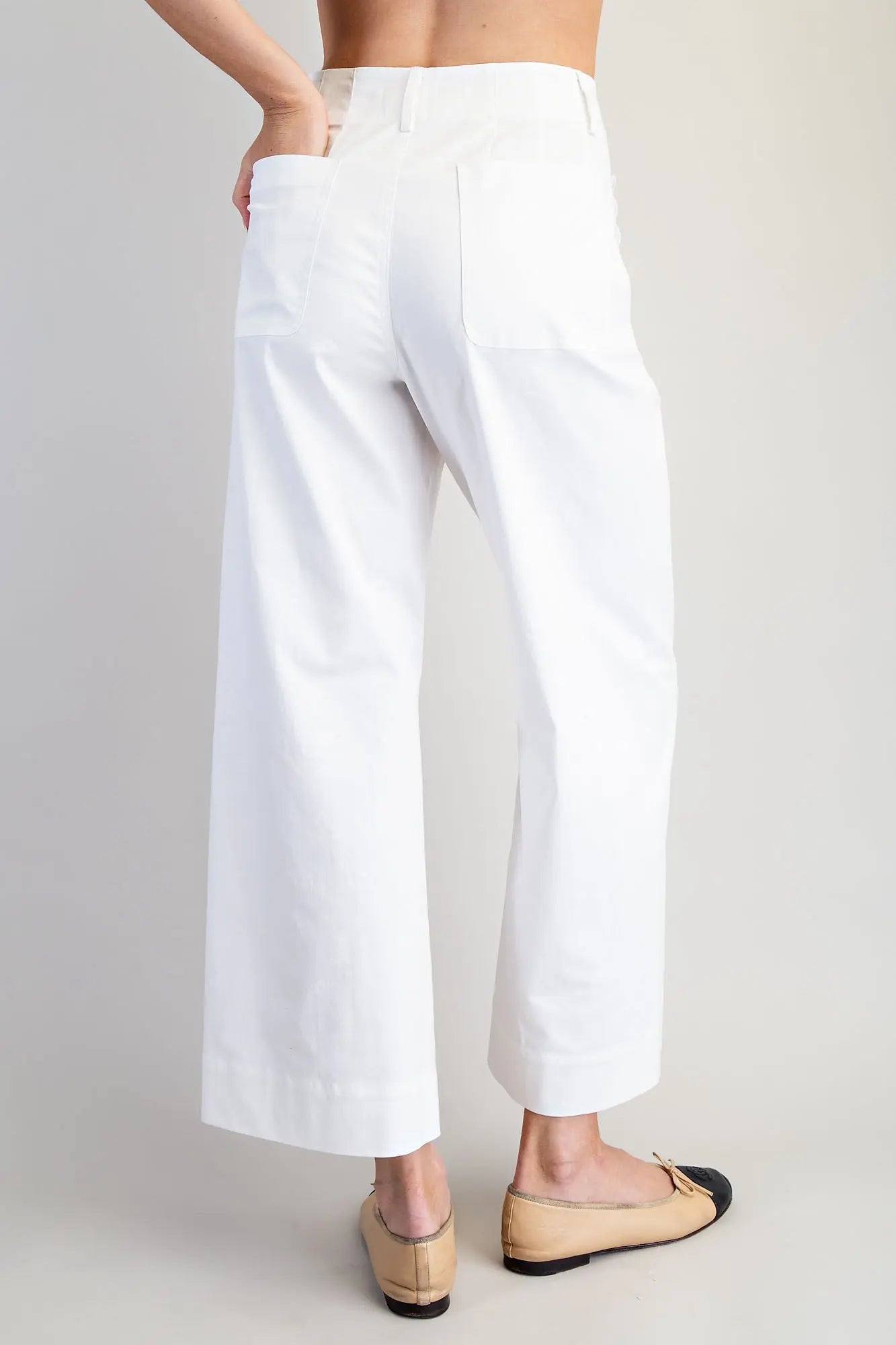 EESOME Scalloped Pocket Straight Leg Pants