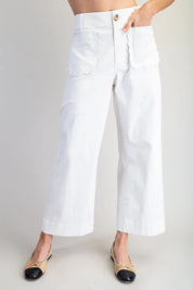 EESOME Scalloped Pocket Straight Leg Pants