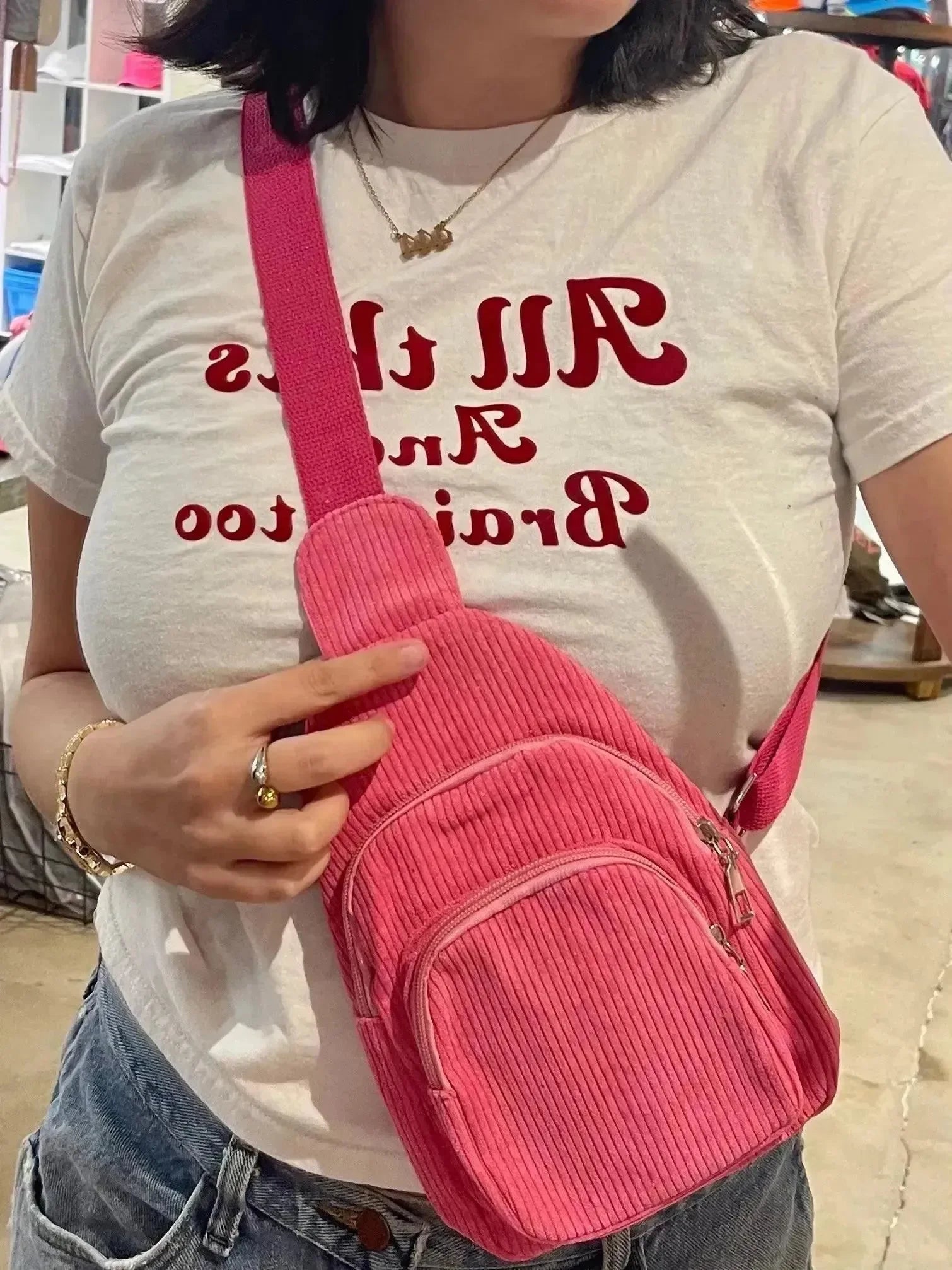 WS: Corduroy Sling Bag on Simply Obsessed