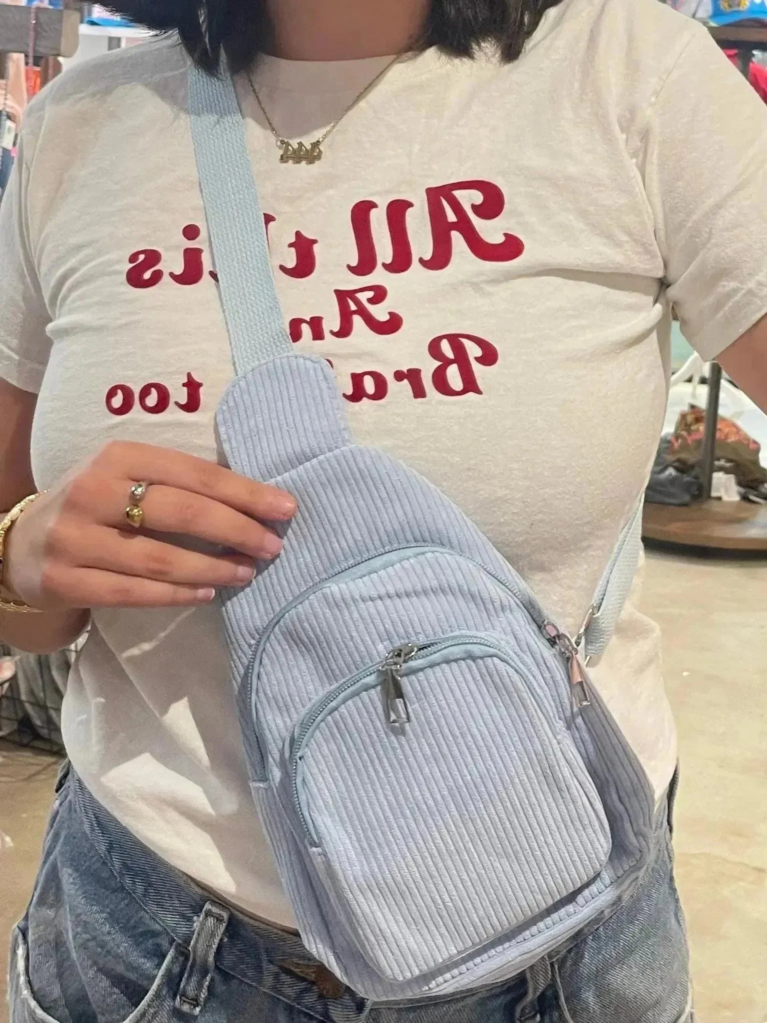 WS: Corduroy Sling Bag on Simply Obsessed