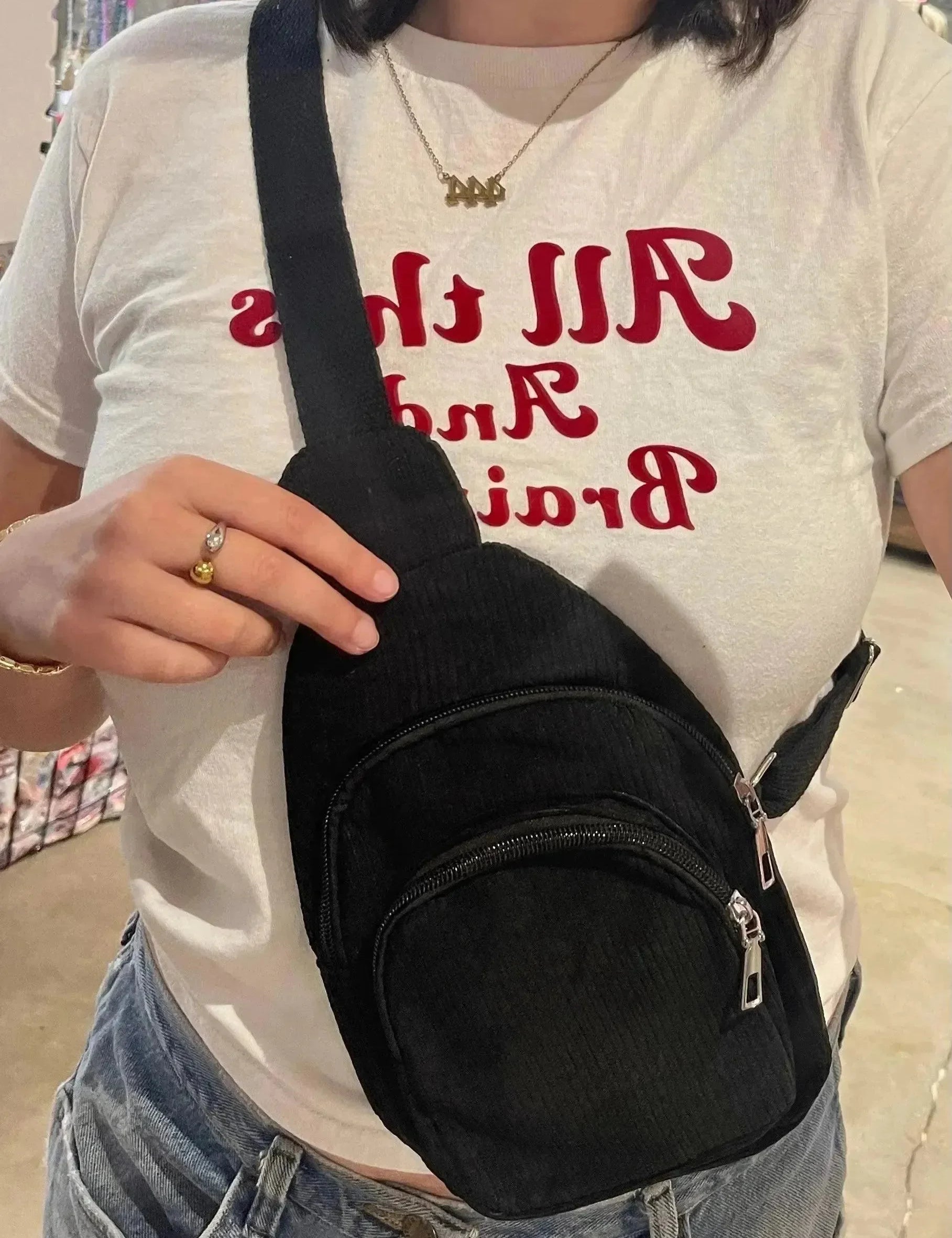 WS: Corduroy Sling Bag on Simply Obsessed