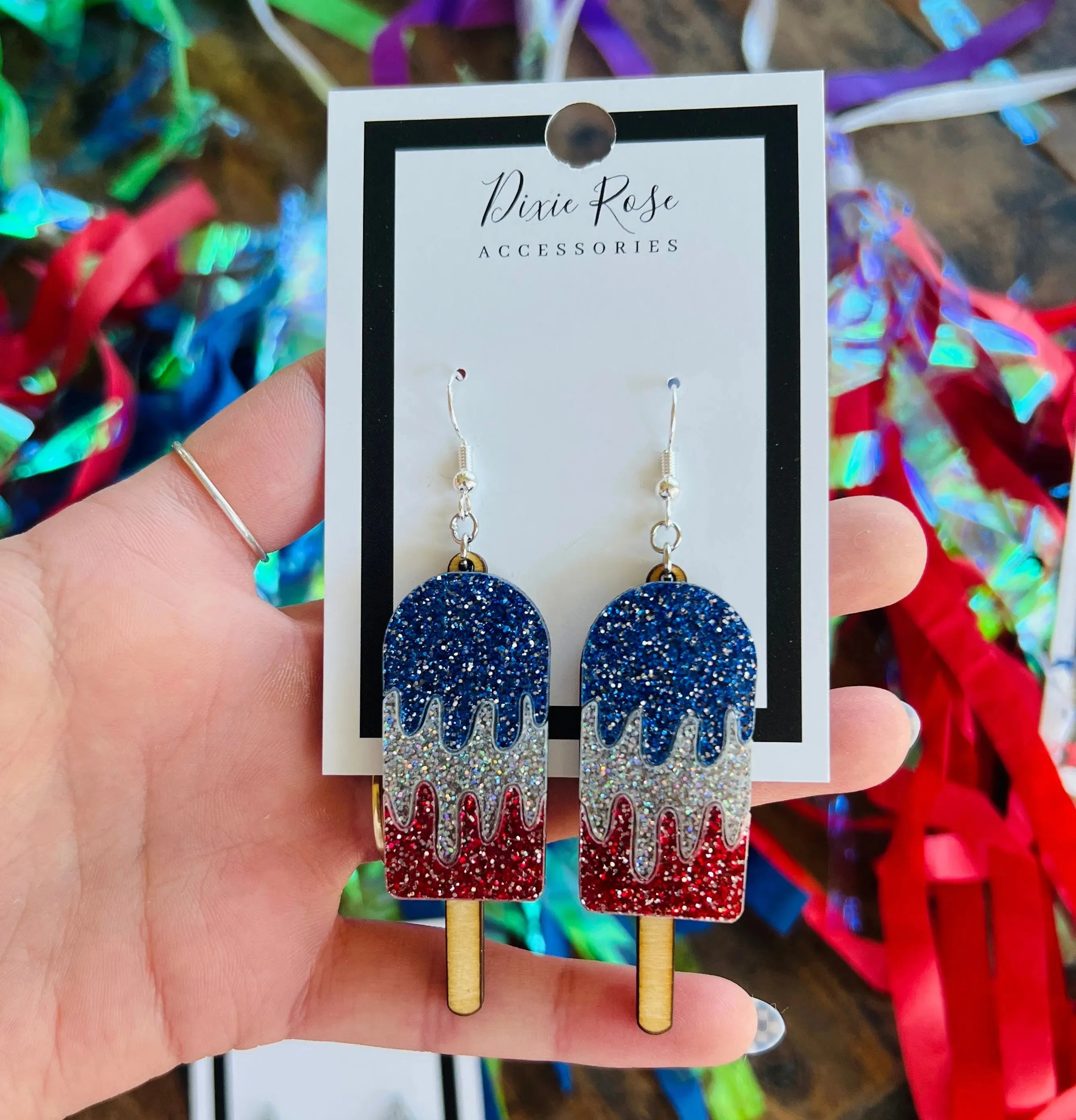 WS: Glitter Patriotic Popsicle Earrings on Simply Obsessed