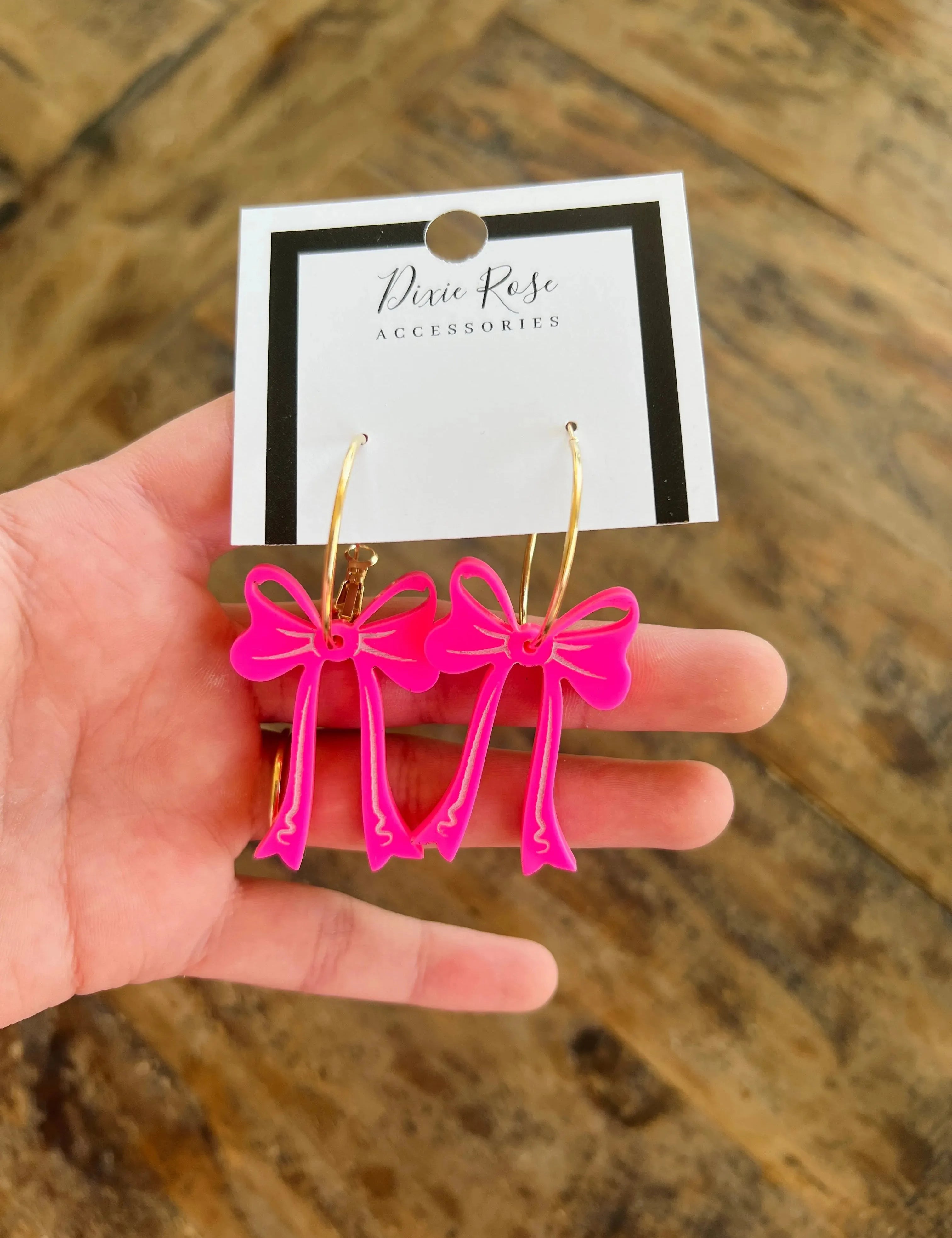 WS: Hot Pink Bow Hoops on Simply Obsessed
