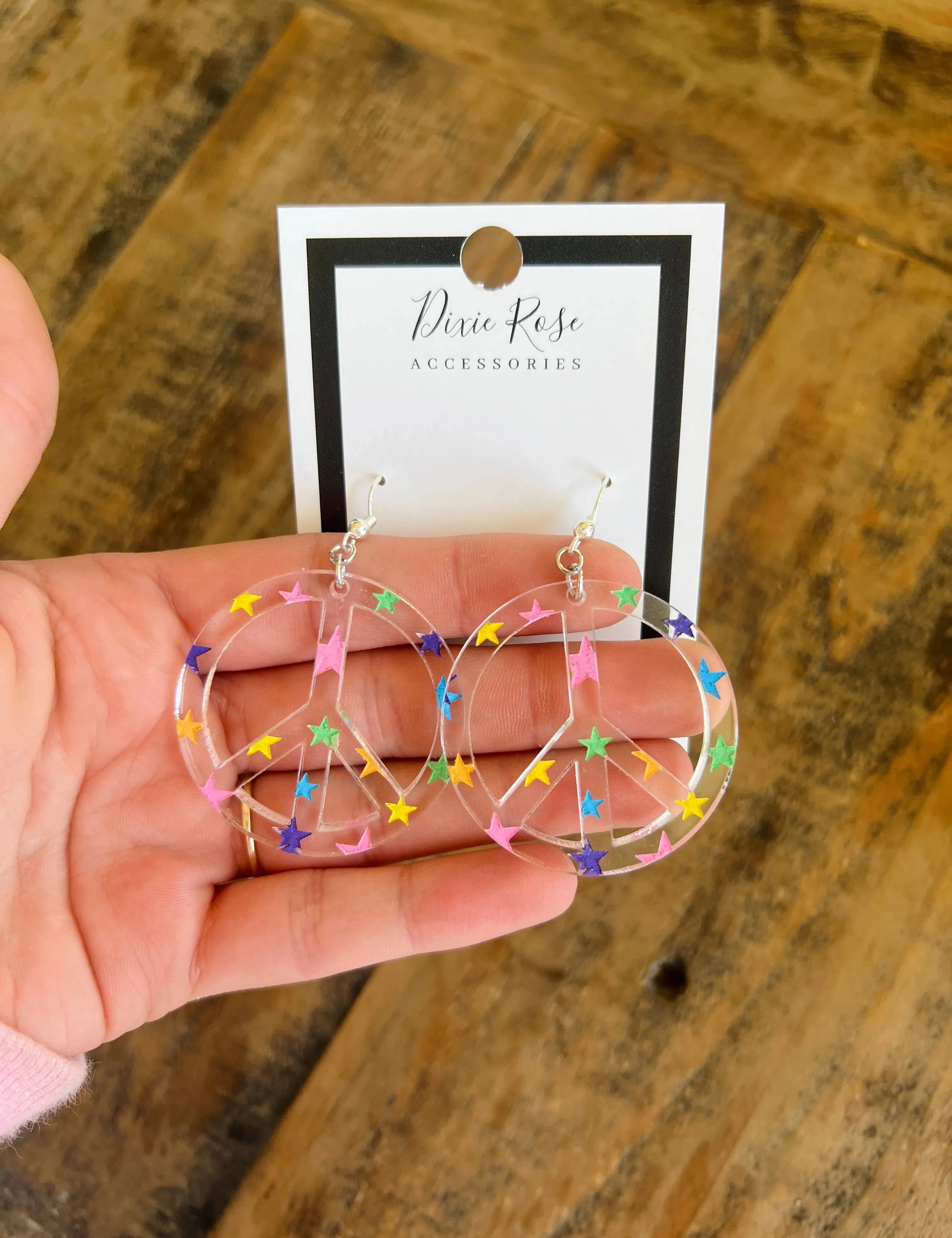 WS: Multi Star Peace Sign Earrings on Simply Obsessed