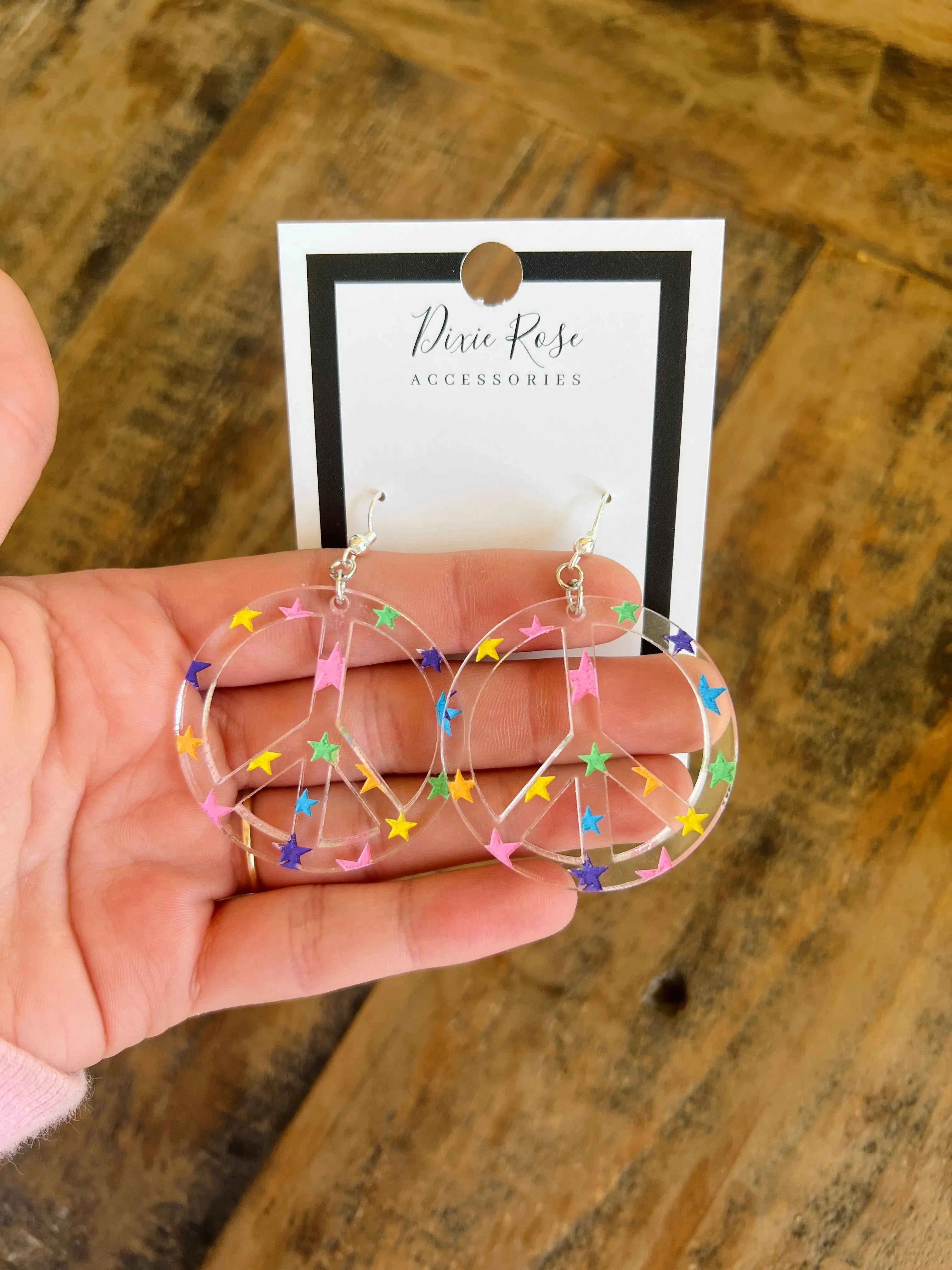 WS: Multi Star Peace Sign Earrings on Simply Obsessed